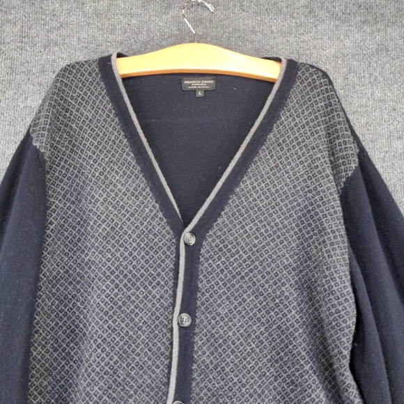 Franco Danti Cardigan Sweater Men's Multicolor Large Long Sleeve Wool Made Italy - Picture 3 of 12
